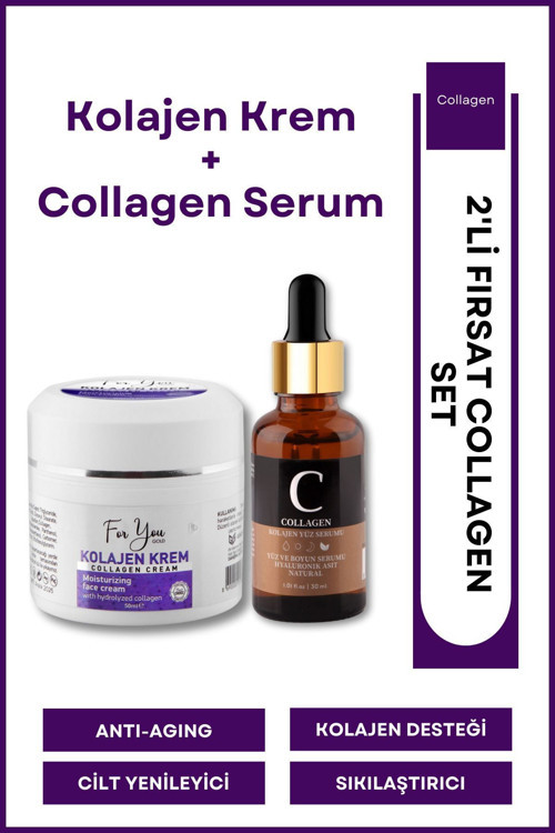 Kolajen Krem,anti-aging,kırışıklık Karşıtı,onarıcı,besleyici,canlandırıcı Bakım Kremi&collagen Serum