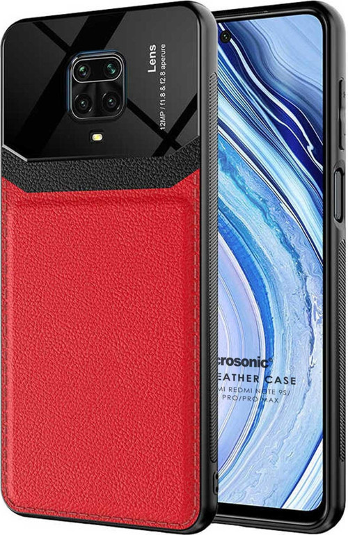 Xiaomi Redmi Note 9 Pro Max Kılıf Uniq Leather Kırmızı
