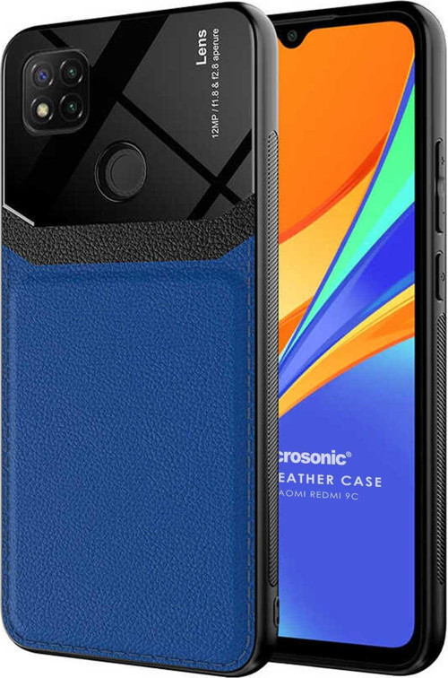 Xiaomi Redmi 9C Kılıf Uniq Leather Lacivert