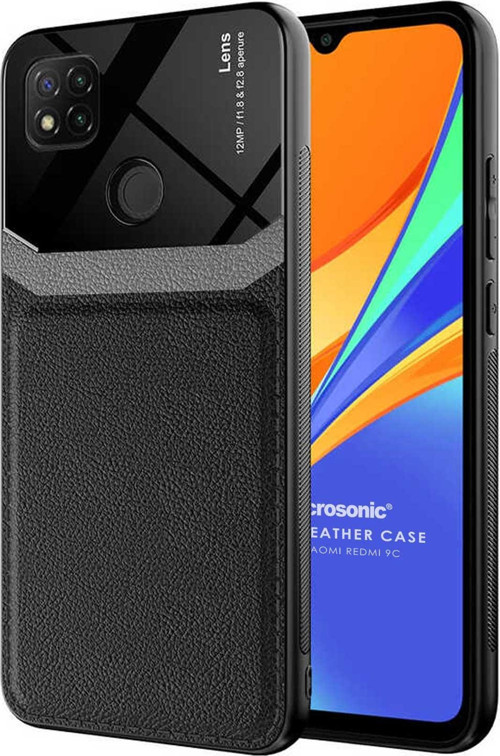 Xiaomi Redmi 9C Kılıf Uniq Leather Siyah