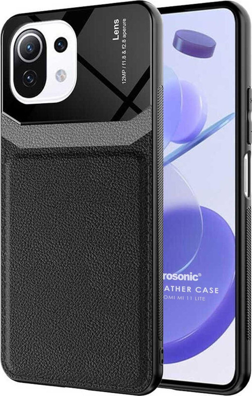 Xiaomi Mi 11 Lite Kılıf Uniq Leather Siyah