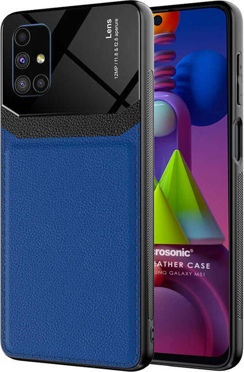 Samsung Galaxy M51 Kılıf Uniq Leather Lacivert
