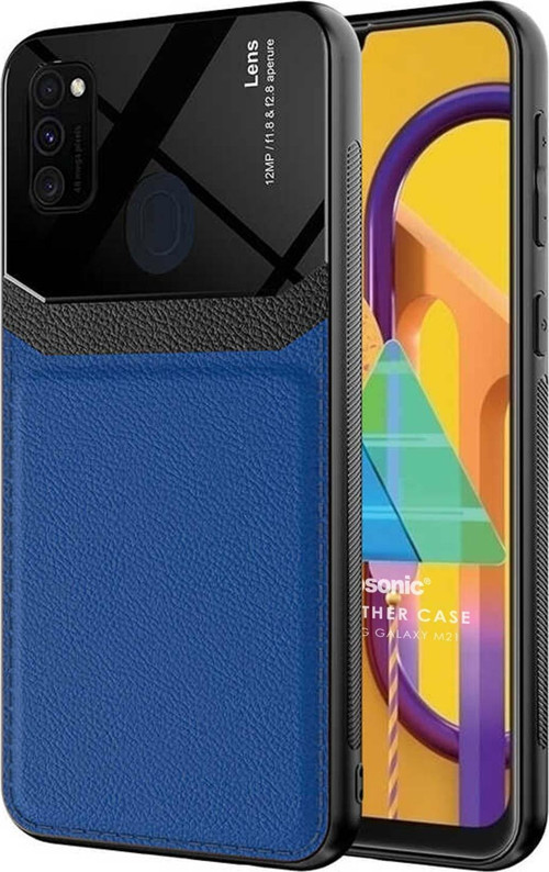 Samsung Galaxy M30s Kılıf Uniq Leather Lacivert