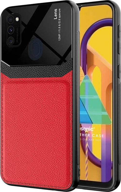 Samsung Galaxy M30s Kılıf Uniq Leather Kırmızı