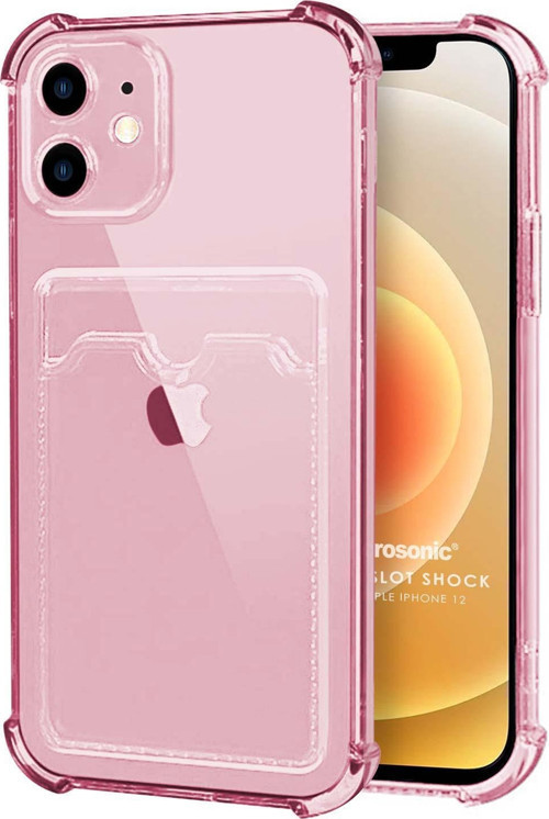 Apple iPhone 12 Card Slot Shock Kılıf Pembe