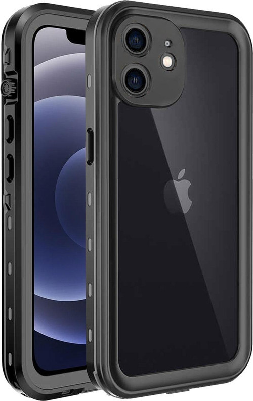Apple iPhone 12 Kılıf Waterproof 360 Full Body Protective Siyah