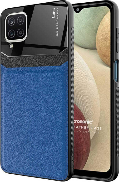 Samsung Galaxy A12 Kılıf Uniq Leather Lacivert