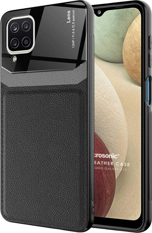 Samsung Galaxy A12 Kılıf Uniq Leather Siyah