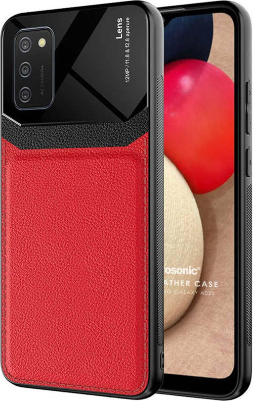 Samsung Galaxy A02s Kılıf Uniq Leather Kırmızı