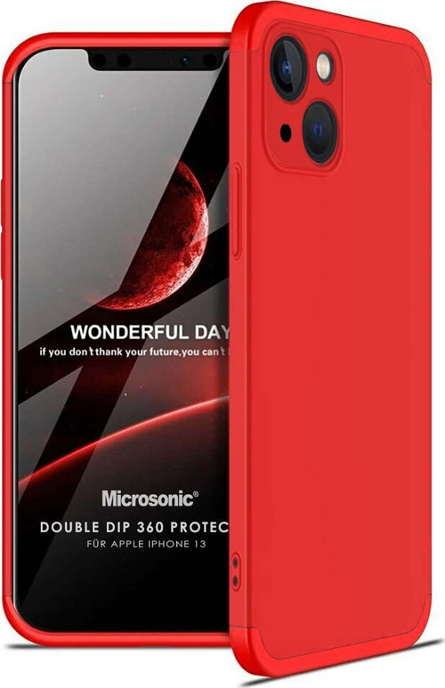 Apple iPhone 13 Kılıf Double Dip 360 Protective Kırmızı