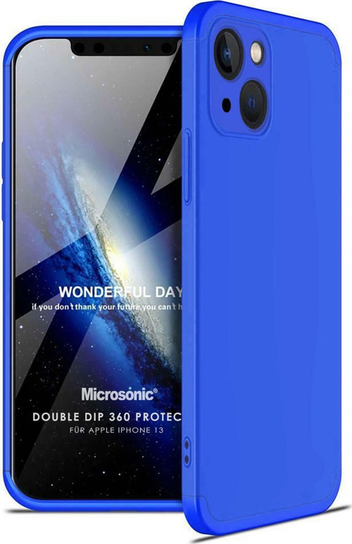Apple iPhone 13 Kılıf Double Dip 360 Protective Mavi