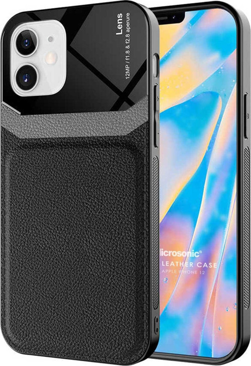 Apple iPhone 12 Kılıf Uniq Leather Siyah