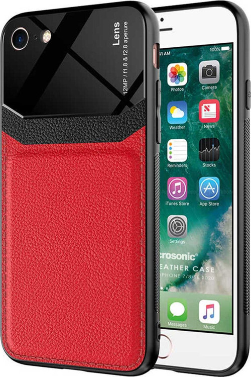 Apple iPhone 7 Kılıf Uniq Leather Kırmızı