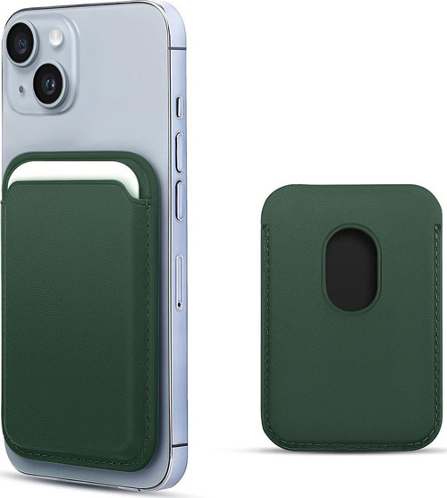 Apple iPhone 13 Mini Leather Wallet MagSafe Koyu Yeşil