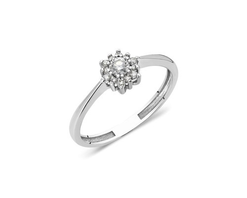 0.45 Ct Gümüş Yüzük Beyaz Rodyumlu Gümüş Yüzük Swarovski Taşlı Gül Evlilik Teklifi Gümüş Yüzük