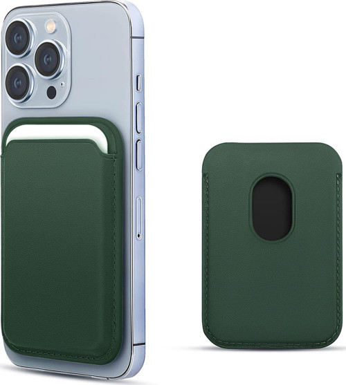 Apple İphone 14 Pro Leather Wallet Magsafe Koyu Yeşil