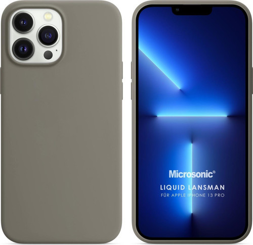 Apple iPhone 13 Pro Kılıf Liquid Lansman Silikon Gri