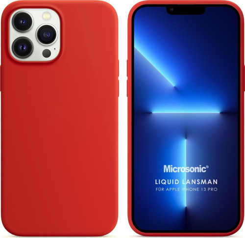 Apple iPhone 13 Pro Kılıf Liquid Lansman Silikon Kırmızı