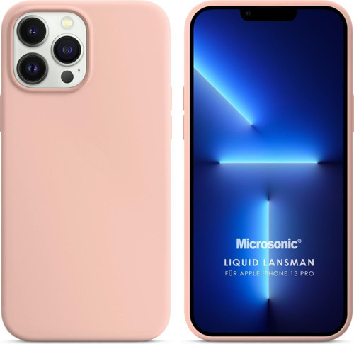Apple iPhone 13 Pro Kılıf Liquid Lansman Silikon Kum Pembesi