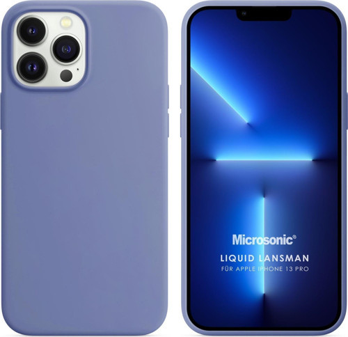Apple iPhone 13 Pro Kılıf Liquid Lansman Silikon Lavanta Grisi