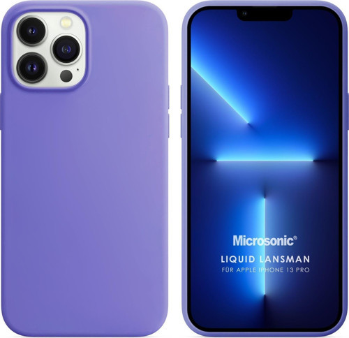 Apple iPhone 13 Pro Kılıf Liquid Lansman Silikon Lila