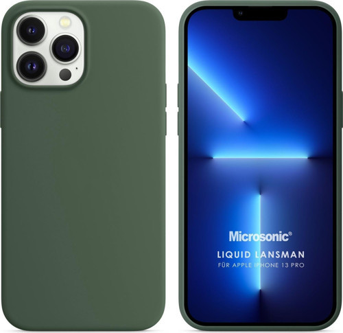 Apple iPhone 13 Pro Kılıf Liquid Lansman Silikon Yeşil