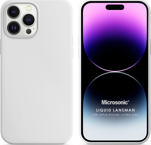 Apple iPhone 14 Pro Max Kılıf Liquid Lansman Silikon Beyaz
