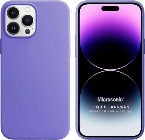 Apple iPhone 14 Pro Max Kılıf Liquid Lansman Silikon Lila