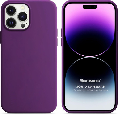Apple iPhone 14 Pro Max Kılıf Liquid Lansman Silikon Mor