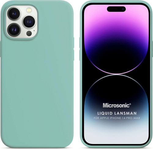 Apple iPhone 14 Pro Max Kılıf Liquid Lansman Silikon Su Yeşili