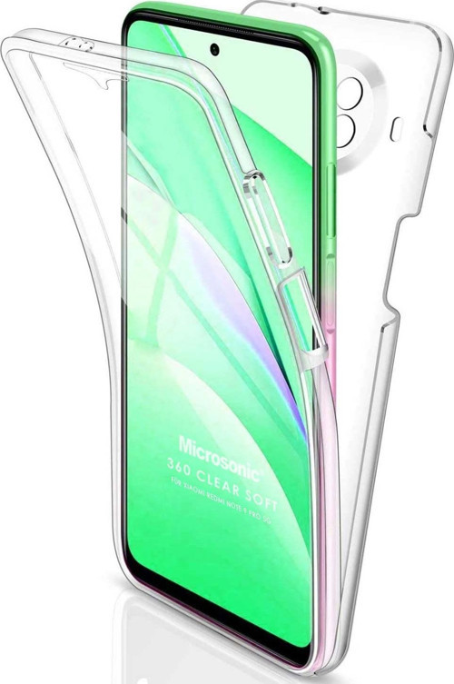 Xiaomi Redmi Note 9 Pro 5G Kılıf 6 Tarafı Tam Full Koruma 360 Clear Soft Şeffaf