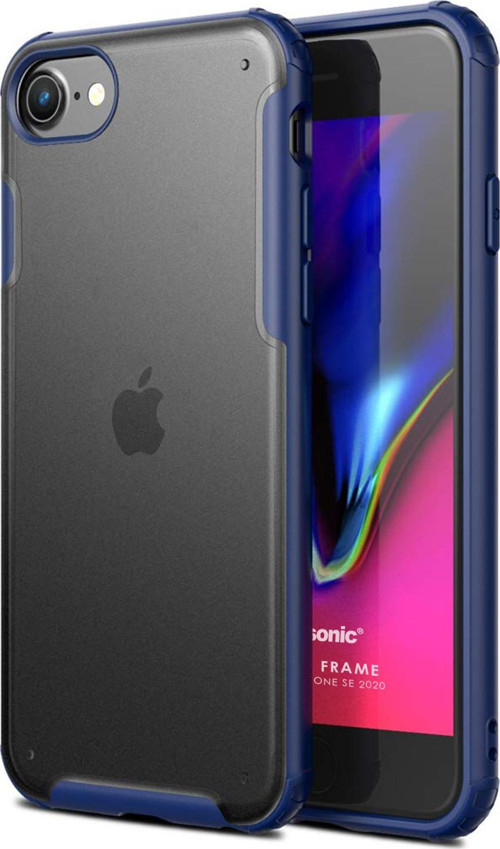 Apple iPhone SE 2022 Kılıf Frosted Frame Lacivert