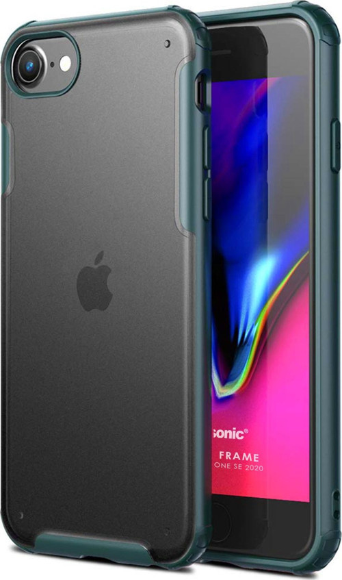 Apple iPhone SE 2022 Kılıf Frosted Frame Yeşil