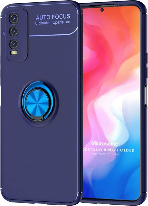 Vivo Y20 Kılıf Kickstand Ring Holder Lacivert