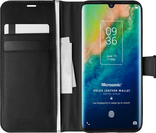 TCL 10 Plus Kılıf Delux Leather Wallet Siyah