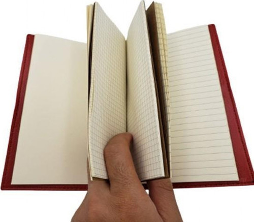 Pusula Tasarımlı Kırmızı Deri Defter Hediyelik