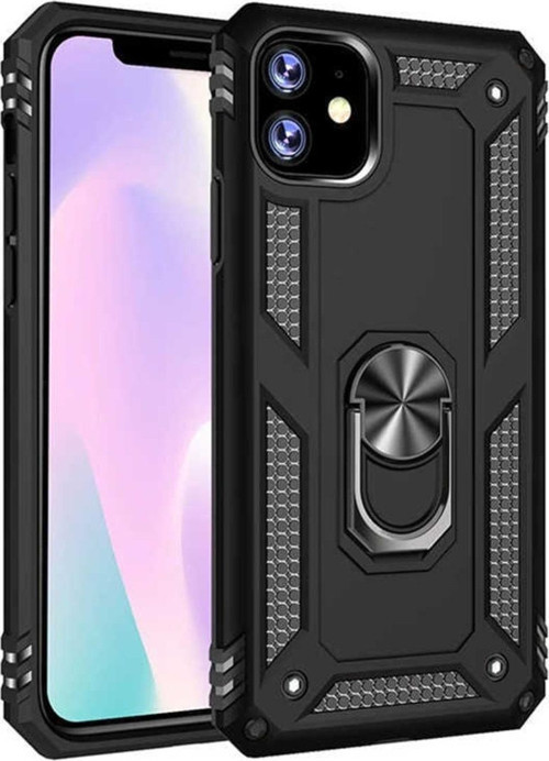 Apple Iphone 11 Kılıf Yüzüklü Standlı Korumalı Tank Kapak