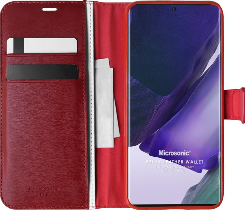 Samsung Galaxy Note 20 Ultra Kılıf Delux Leather Wallet Kırmızı