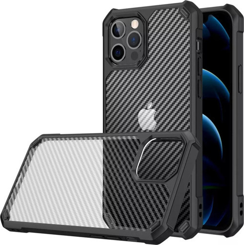 Apple Iphone 11 Pro Kılıf Şeffaf Karbon Desen Korumalı Kapak