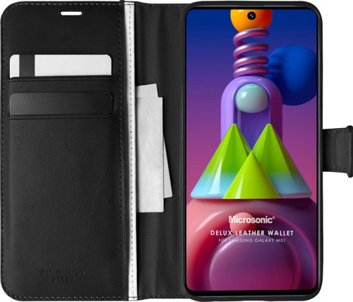 Samsung Galaxy M51 Kılıf Delux Leather Wallet Siyah