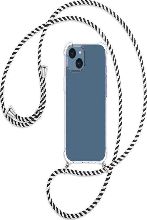 Apple Iphone 14 Plus Kılıf Boyun Omuz Askılı Ipli Şeffaf Silikon