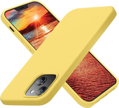 Apple Iphone 14 Plus Kılıf Içi Süet Korumalı Silikon Sarı Renk