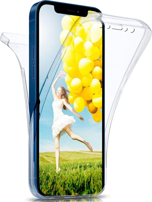 Apple Iphone 12 ( 6.1 Inç ) 360 Kılıf Şeffaf Ön Arka Silikon