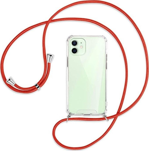 Apple Iphone 12 Kılıf Boyun Omuz Askılı Ipli Anti Şok Köşe Korumalı Şeffaf Silikon