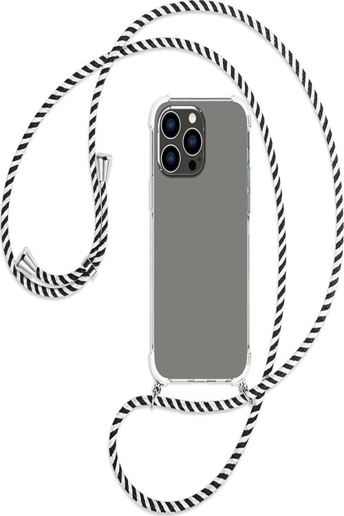 Apple Iphone 14 Pro Kılıf Boyun Omuz Askılı Ipli Şeffaf Silikon
