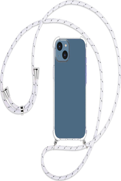 Apple Iphone 15 Plus Kılıf Boyun Omuz Askılı Ipli Şeffaf Silikon