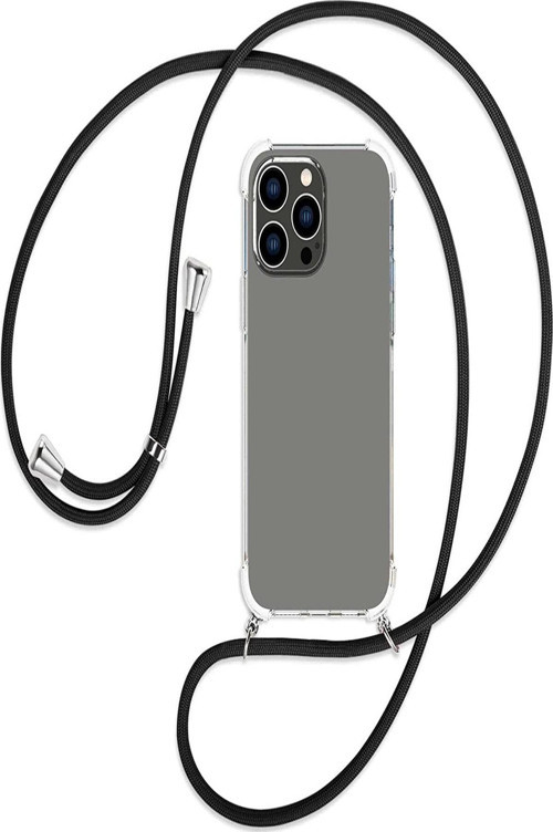 Apple İphone 15 Pro Kılıf Boyun Omuz Askılı İpli Şeffaf Silikon