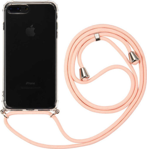 Apple Iphone 8 Plus Kılıf Boyun Omuz Askılı Ipli Anti Şok Köşe Korumalı Şeffaf Silikon