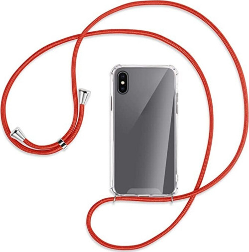 Apple Iphone X / Xs Kılıf Boyun Omuz Askılı Ipli Anti Şok Köşe Korumalı Şeffaf Silikon