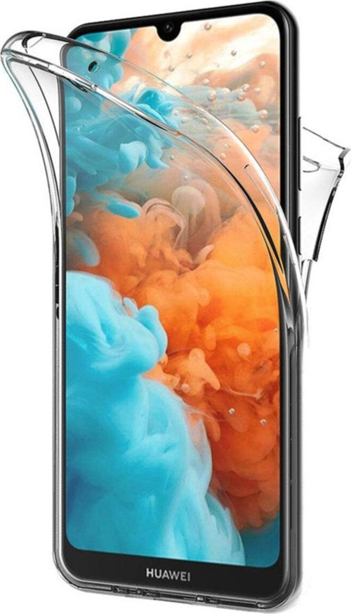 Huawei Y5 2019 360 Derece Kılıf Kristal Silikon Şeffaf Ön Arka